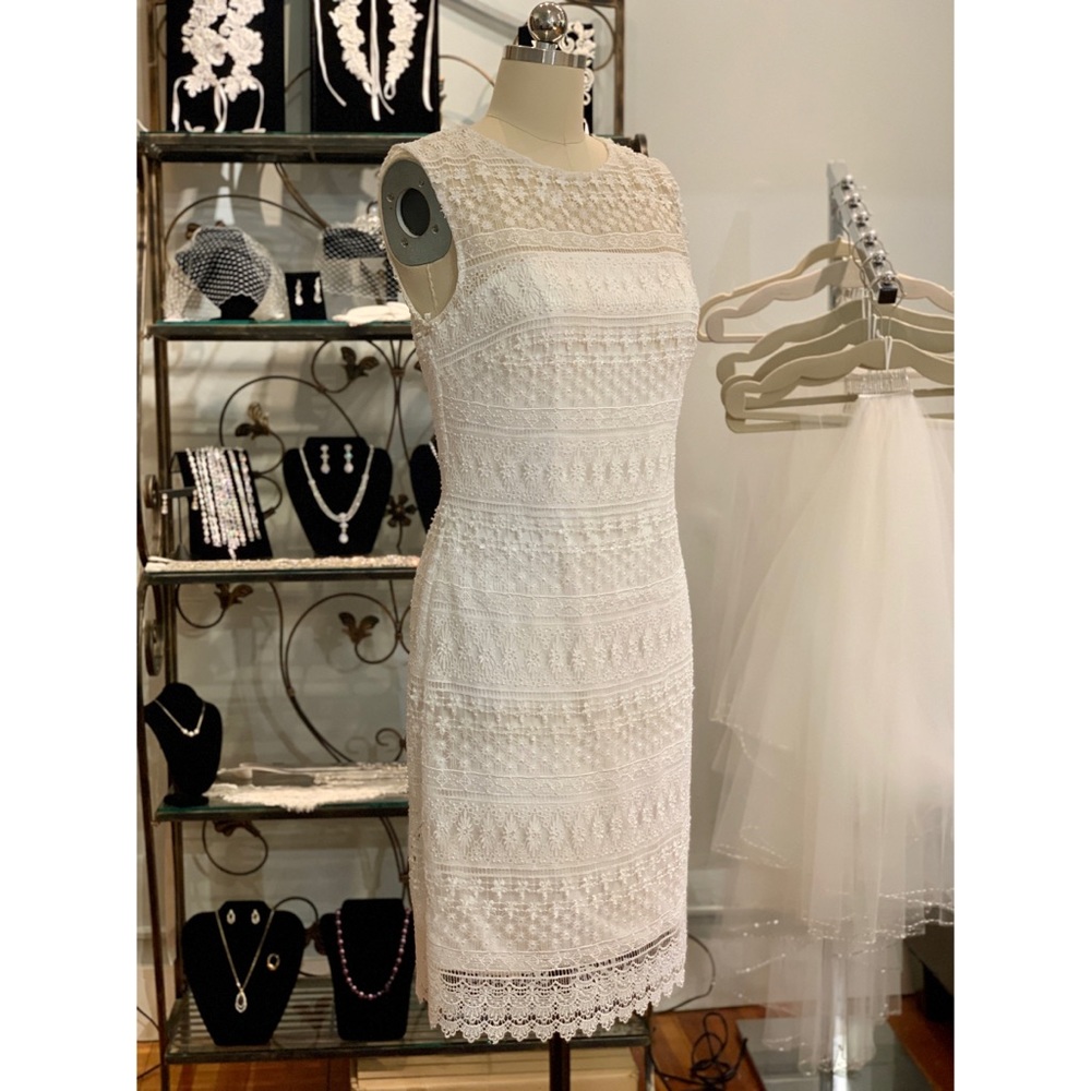 Mon Cheri white sheath dress